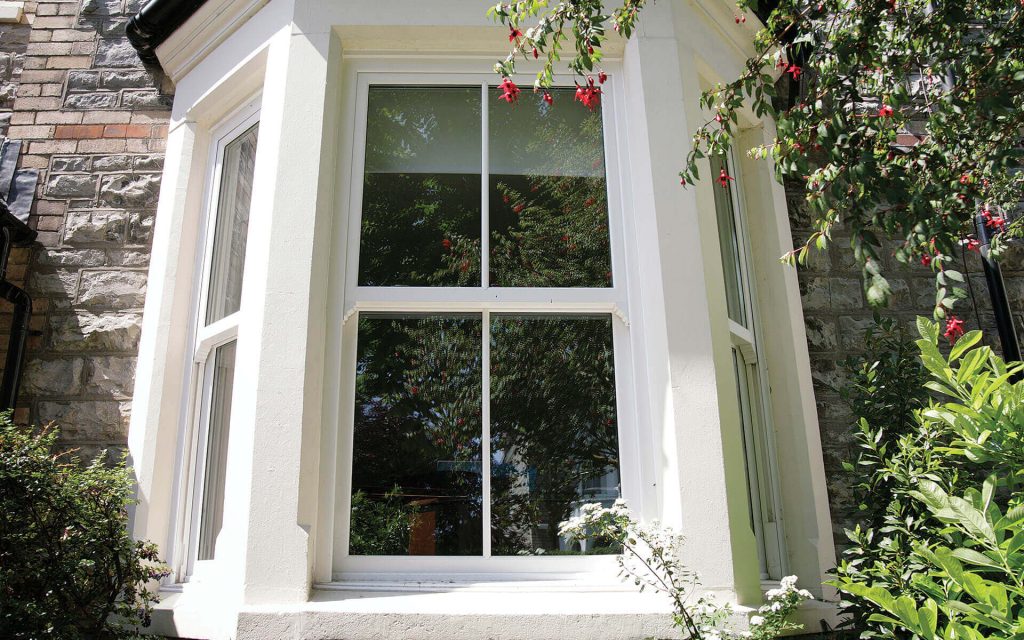 Installed uPVC sliding sash window