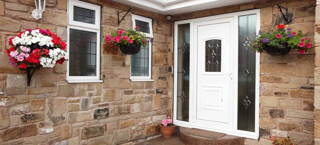 White Rehau entrance door