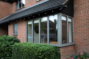 Aluminium windows on a red brick house