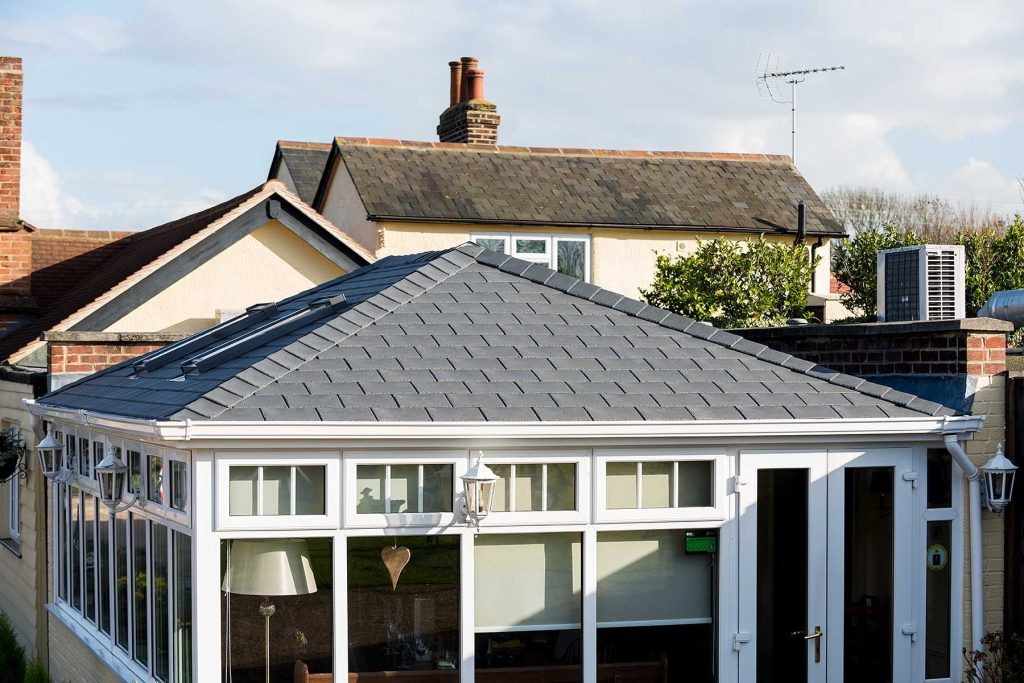 grey tiled roof