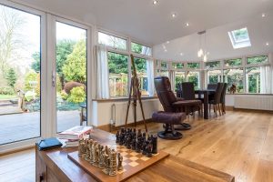 tiled roof conservatory inside